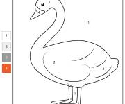 Coloriage et dessins gratuit Cygne facile par num&eacute;ro à imprimer