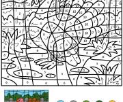 Coloriage Dinde num&eacute;rot&eacute;