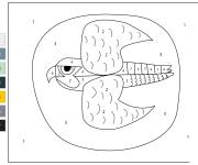 Coloriage Faucon en noir et blanc par num&eacute;ro