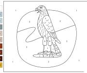 Coloriage Faucon num&eacute;rot&eacute;