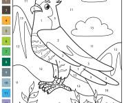 Coloriage Faucon tout confiant par num&eacute;ro