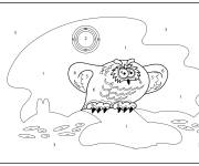 Coloriage Harfang des neiges par num&eacute;ro
