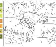 Coloriage Image d'Autruche par chiffre