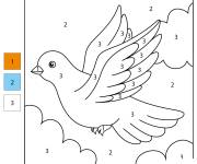 Coloriage Jolie Pigeonne en volant