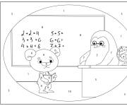 Coloriage Le maitre pingouin par num&eacute;ro