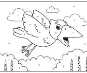 Coloriage Le survol du Corbeau num&eacute;rot&eacute;