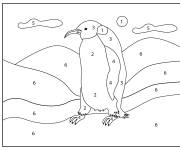 Coloriage Manchot d&eacute;taill&eacute; en marchant