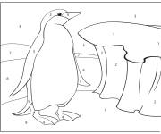 Coloriage Manchot d&eacute;taill&eacute; par num&eacute;ro