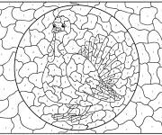 Coloriage Mandala dine num&eacute;rot&eacute;