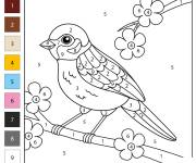 Coloriage Moineau mignon dans l'arbre