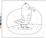 Coloriage Mouette simple num&eacute;rot&eacute;
