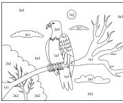 Coloriage Multiplication du pygargue &agrave; t&ecirc;te blanche