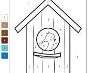 Coloriage et dessins gratuit Nichoir num&eacute;rot&eacute; à imprimer