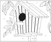 Coloriage Nichoir vide par num&eacute;ro