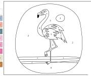 Coloriage Oiseau Flamant en noir et blanc