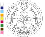 Coloriage Oiseau Ornement de Pennsylvanie num&eacute;rot&eacute;