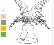 Coloriage Oiseau sacr&eacute; num&eacute;rot&eacute;
