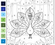 Coloriage Paon artistique num&eacute;rot&eacute;