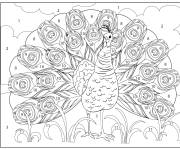 Coloriage Paon montrant sa beaut&eacute;