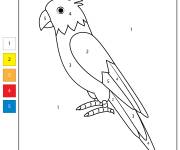 Coloriage et dessins gratuit Perroquet facile par num&eacute;ro à imprimer