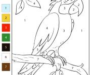 Coloriage Perroquet num&eacute;rot&eacute; magique
