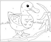 Coloriage Petit canard par num&eacute;ro