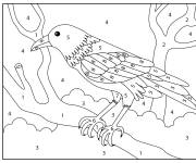 Coloriage Petit oiseau Corbeau num&eacute;rot&eacute;