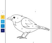 Coloriage et dessins gratuit Petit oiseau num&eacute;rot&eacute; à imprimer