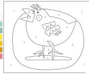 Coloriage Petit Poussin en abstrait par num&eacute;ro