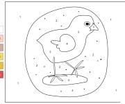 Coloriage Petit Poussin en cercle par num&eacute;ro