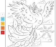 Coloriage Ph&eacute;nix magique par num&eacute;ro