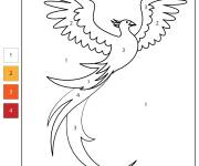 Coloriage et dessins gratuit Ph&eacute;nix num&eacute;rot&eacute; à imprimer