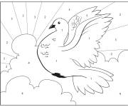Coloriage Pigeon d&eacute;taill&eacute; sous le soleil par num&eacute;ro