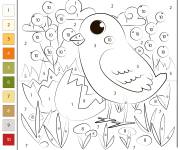 Coloriage Poussin kawaii num&eacute;rot&eacute;