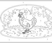 Coloriage Sc&egrave;ne de Poulet par num&eacute;ro