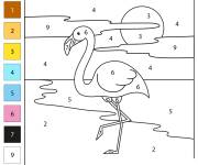 Coloriage Tableau de Flamant par num&eacute;ro