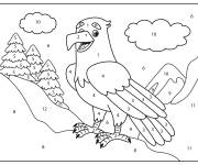 Coloriage Un aigle souriant par num&eacute;ro