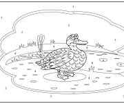 Coloriage Un canard en col&egrave;re par num&eacute;ro