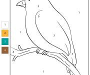 Coloriage et dessins gratuit Un oiseau facile par num&eacute;ro à imprimer