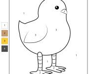 Coloriage et dessins gratuit Un poussin facile par num&eacute;ro à imprimer