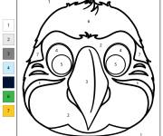 Coloriage Visage d'ara num&eacute;rot&eacute;