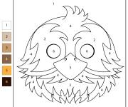 Coloriage Visage d'oiseau mignon par num&eacute;ro