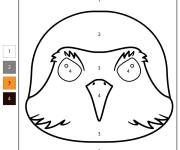 Coloriage et dessins gratuit Visage d'oiseau rouge-gorge num&eacute;rot&eacute; à imprimer