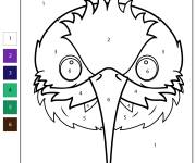 Coloriage Visage de colibri kawaii num&eacute;rot&eacute;