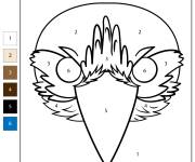 Coloriage Visage de Kookaburra num&eacute;rot&eacute;