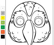 Coloriage Visage de perroquet num&eacute;rot&eacute;