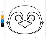 Coloriage et dessins gratuit Visage de pingouin num&eacute;rot&eacute; à imprimer