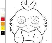 Coloriage Visage de poulet num&eacute;rot&eacute;