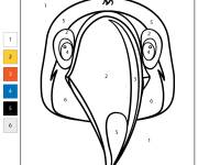 Coloriage Visage de toucan par num&eacute;ro
