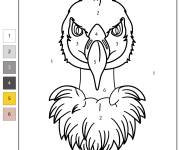 Coloriage Visage de vautour num&eacute;rot&eacute;